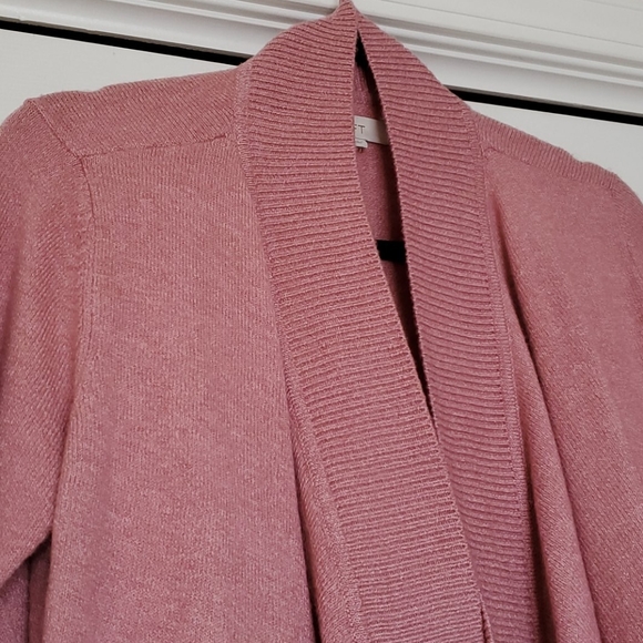 Loft pink long line waterfall front cardigan size small - Picture 2 of 5